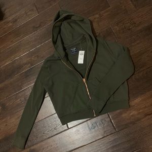 A&F Army Green ZIP up Jacket